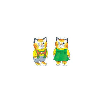 Huckle & Sally Cat Richard Scarry Tattoo Pair