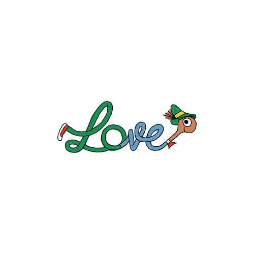 Lowly Love Script Richard Scarry Tattoo Pair