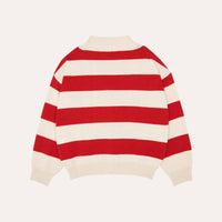 Red Stripes Oversized Kids Cardigan