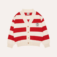 Red Stripes Oversized Kids Cardigan