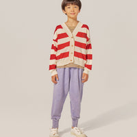 Red Stripes Oversized Kids Cardigan