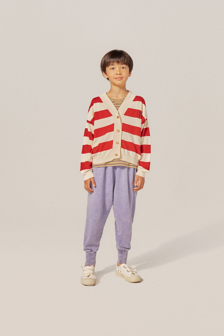 Red Stripes Oversized Kids Cardigan