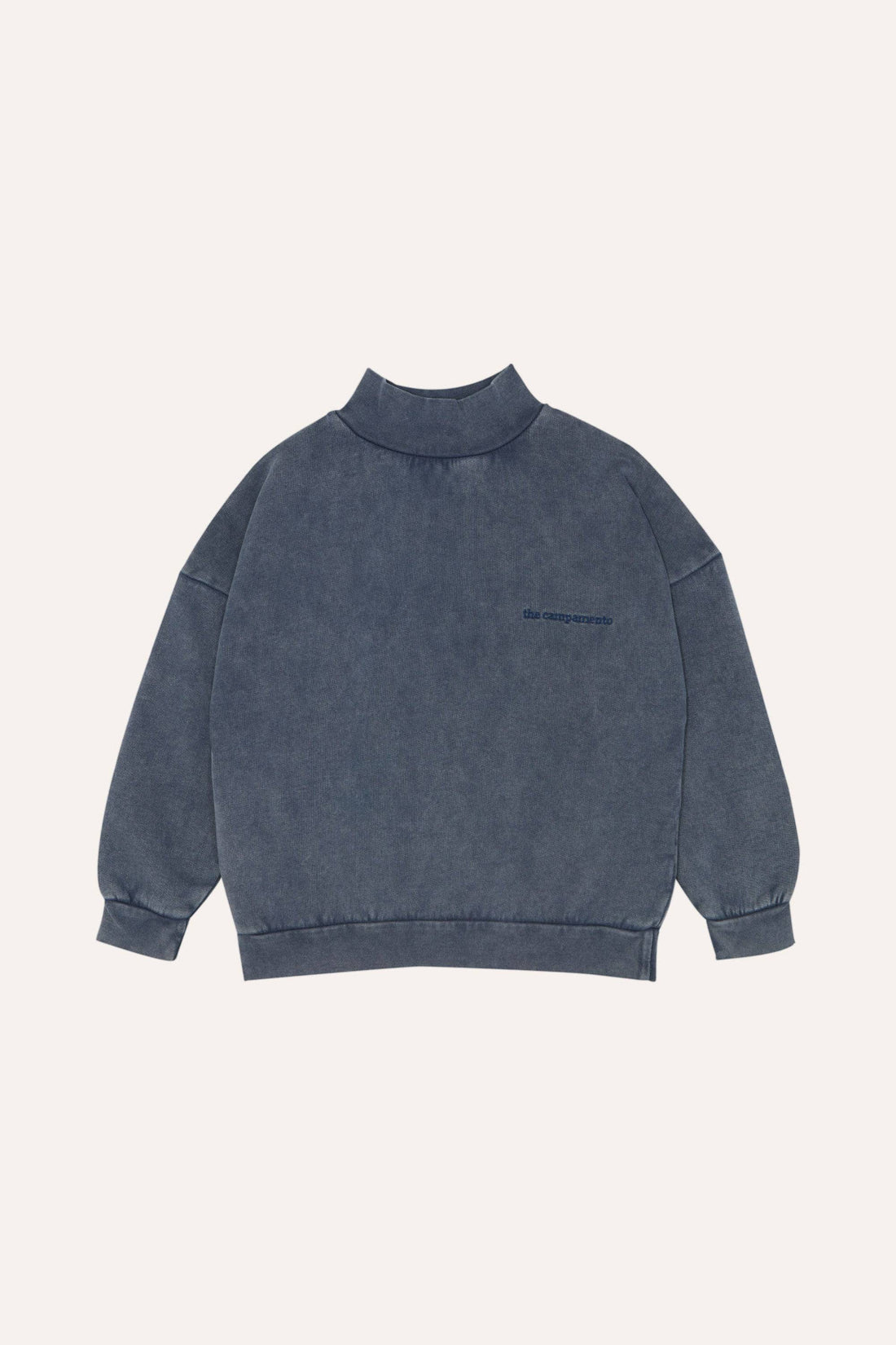 Blue High Necked Oversized Sweatshirt