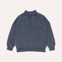 Blue High Necked Oversized Sweatshirt