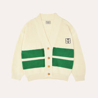 Green Bands Oversized Kids Cardigan