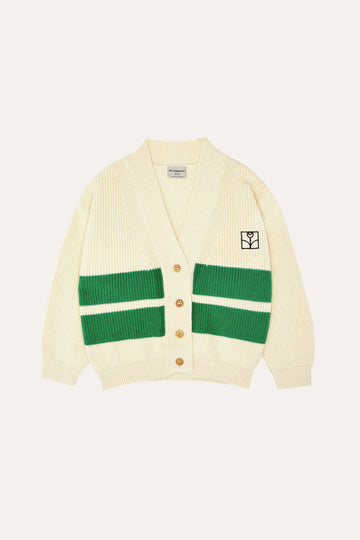 Green Bands Oversized Kids Cardigan