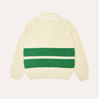 Green Bands Oversized Kids Cardigan