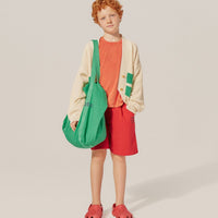 Green Bands Oversized Kids Cardigan