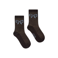 Bow Medium Socks - Charcoal