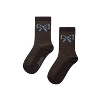 Bow Medium Socks - Charcoal