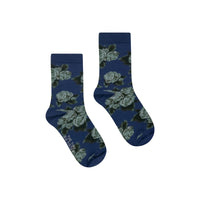 Roses Medium Socks - Moss Green