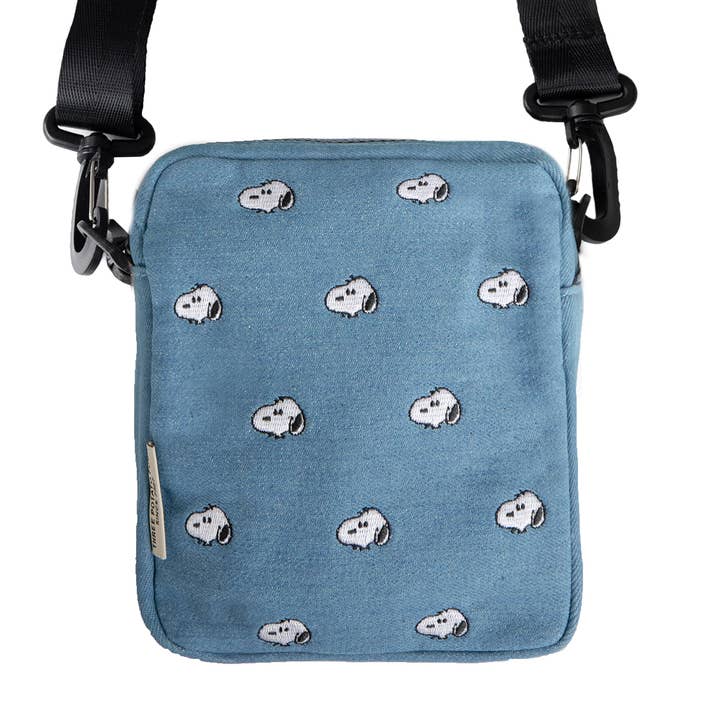 3P4 X Peanuts® - Snoopy Embroidered Denim Crossbody Bag