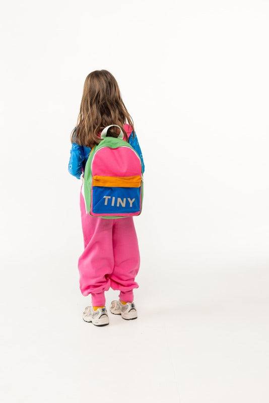 Color Block Backpack - Pink/Mustard