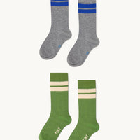 Stripes Sock Pack - Moss Green / Grey Melange