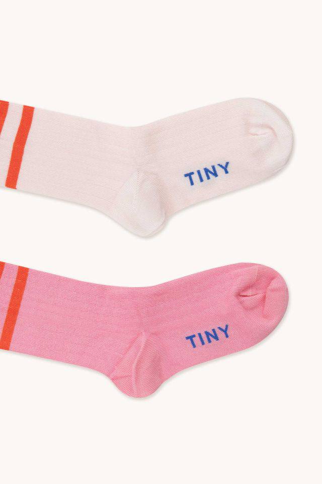 Soft Pink and Powder Pink Stripes Medium Socks Pack