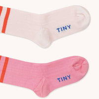 Soft Pink and Powder Pink Stripes Medium Socks Pack