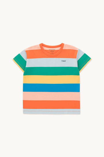 Stripes Tee - Papaya Washed Blue Yellow